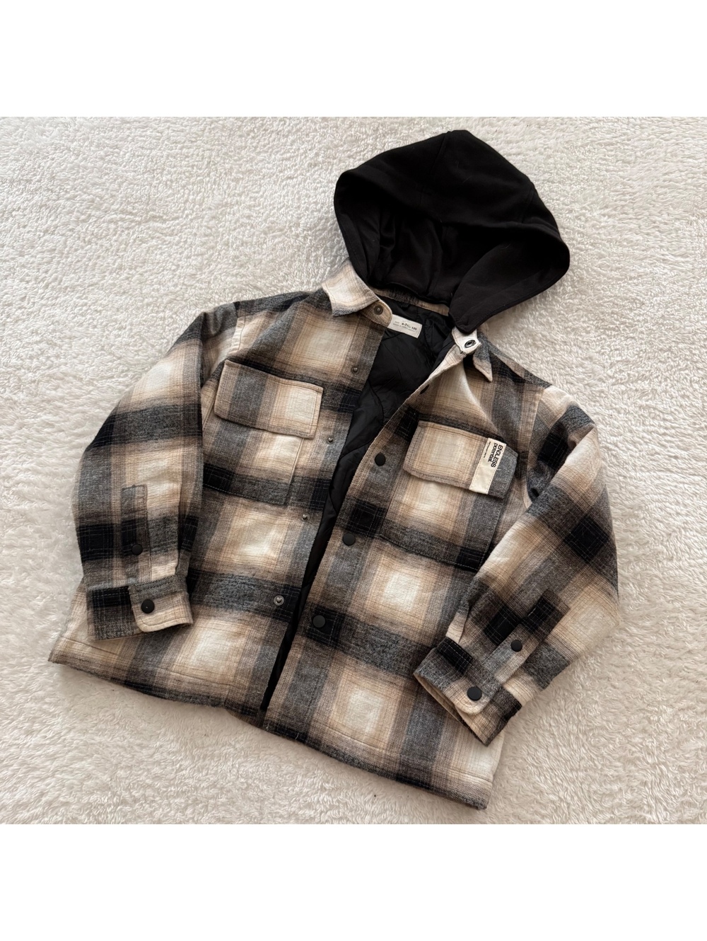 6/7 Zara Flannel Lined Jacket With Hood